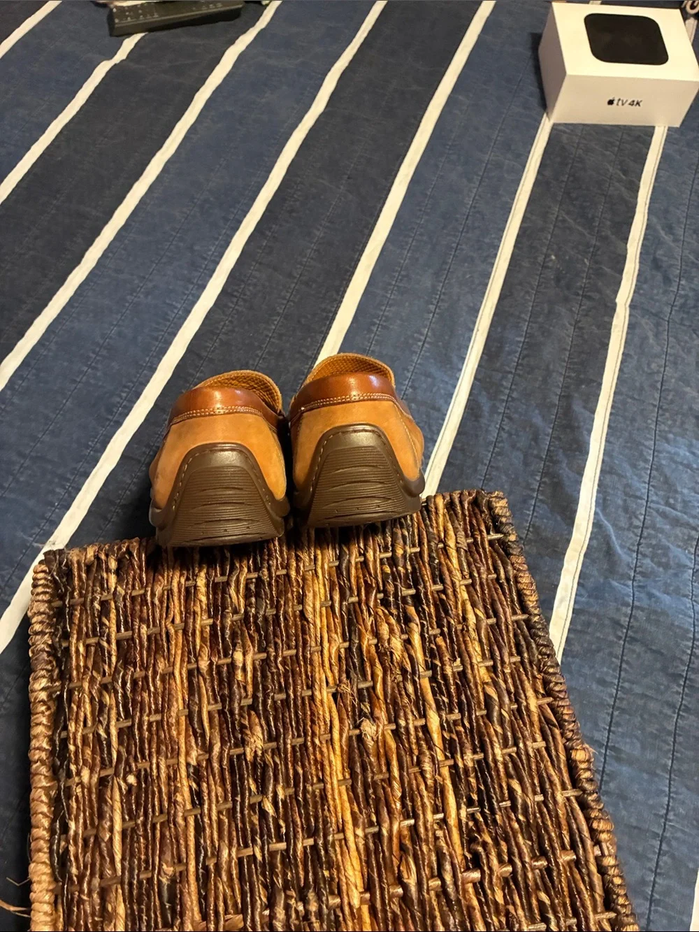 Ecco Men’s Cognac Brown Leather Slip-On Loafers